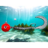 Čeburaška červená twister 200g 19cm Silver