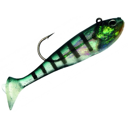 Ryba s háčkem zlatozelená s pruhy 20cm 115g