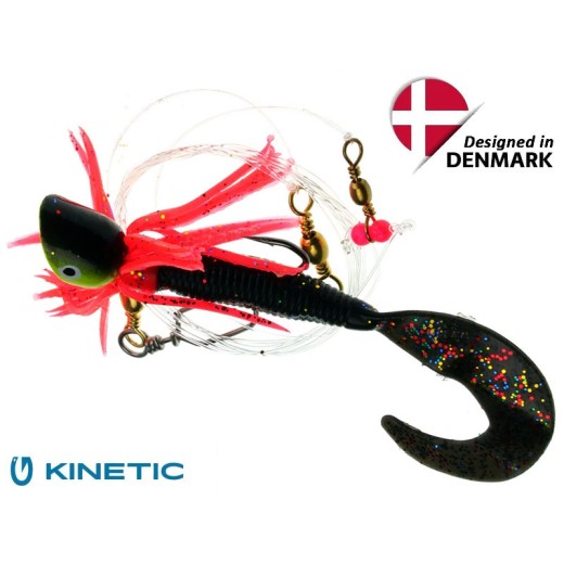 Kinetic Sabiki Wiggle Twister UV Pink Black / RED