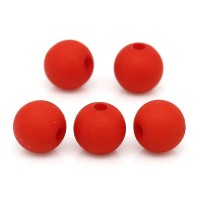 Fluo korálky červená 12mm